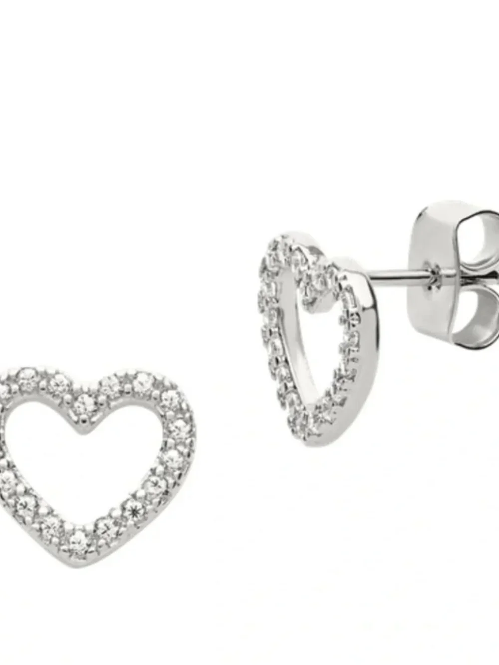 Never-Worm Sterling Silver Heart Stud Earrings from Sterling Forever